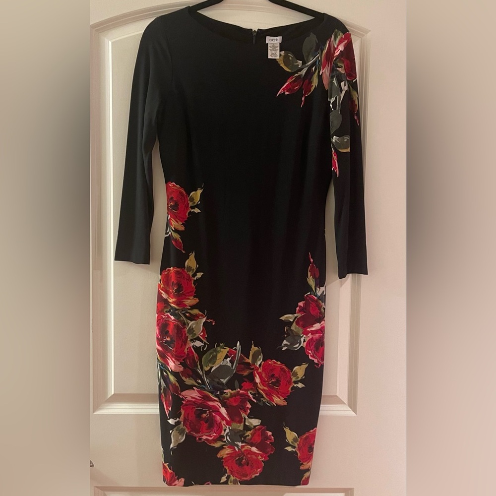 Cache Floral Black Dress